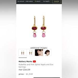 Mallary Marks 18k gold, ruby, pink sapphire drop earrings